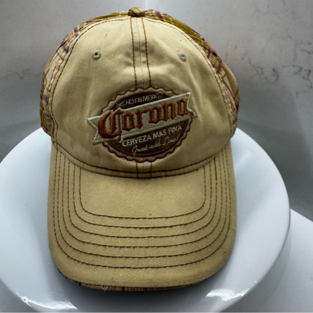 Corona Beer Logo strapback plaid hat cap